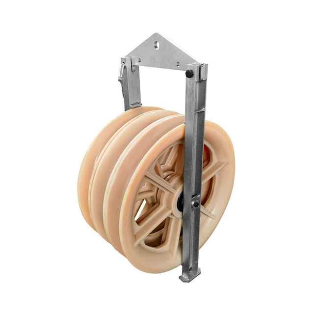 Nylon Wheel Conductor Stringing Pulley Block 